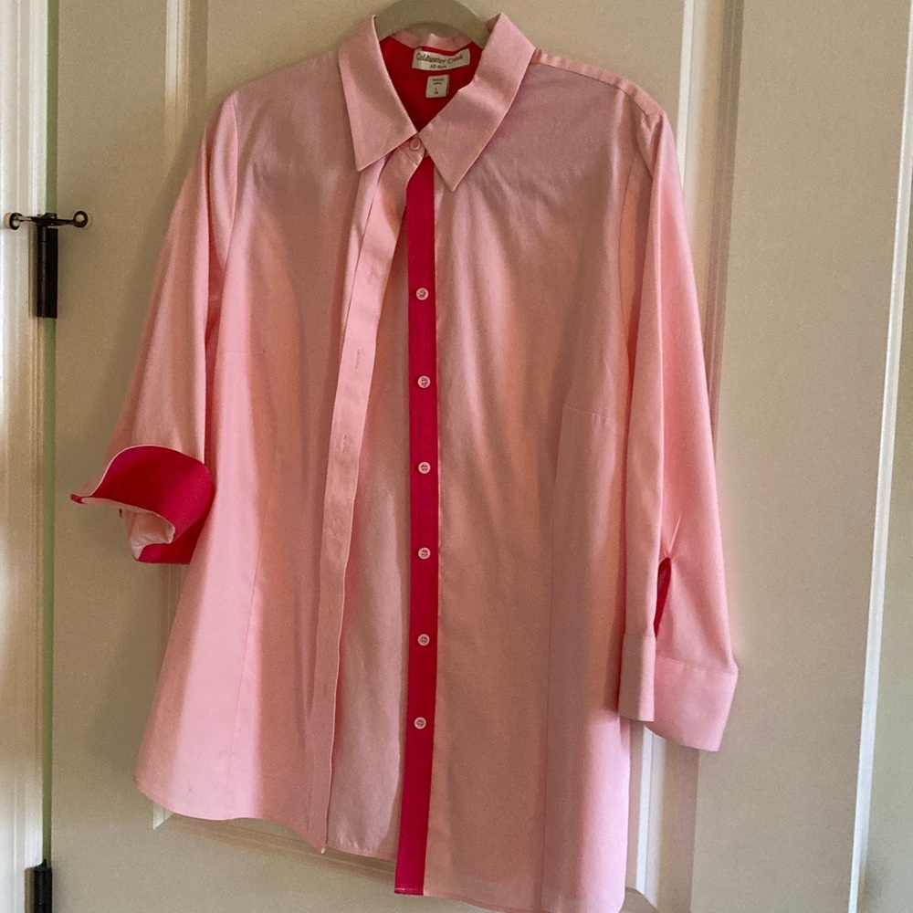 Coldwater Creek Pink and Hot pink Button Down Shirt. EUC